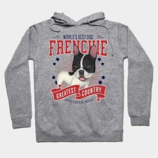 Black & White French Bulldog USA Hoodie